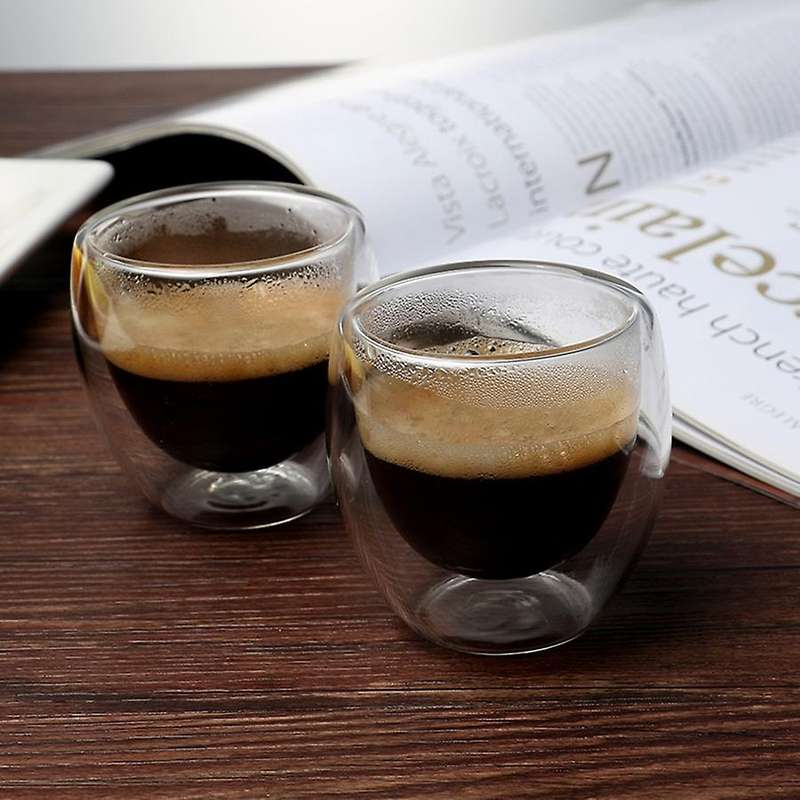 6 Sets Of 80ml Double-layer Hollow Glass Coffee Cup Sets for Drinking Tea, Coffee, Drinking Cups