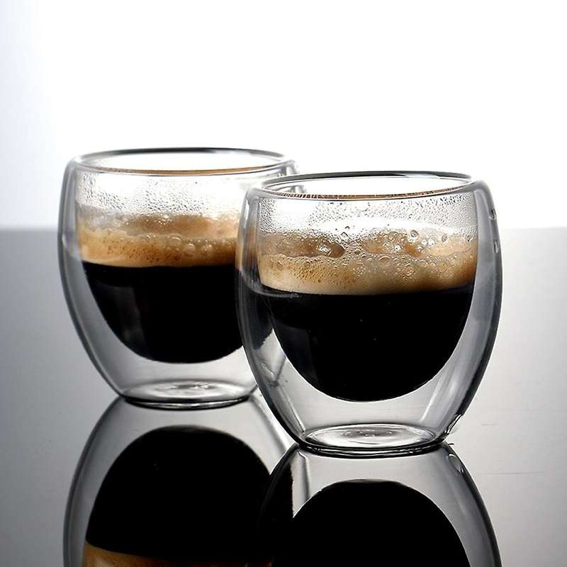 6 Sets Of 80ml Double-layer Hollow Glass Coffee Cup Sets for Drinking Tea, Coffee, Drinking Cups
