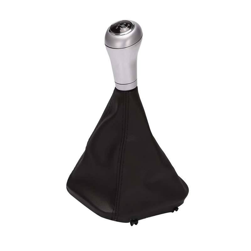 6 Speed Car Shift Knob Shifter Lever Gaiter Boot Cover for C/E/ W203 W204 C300 W207 W212 Silver