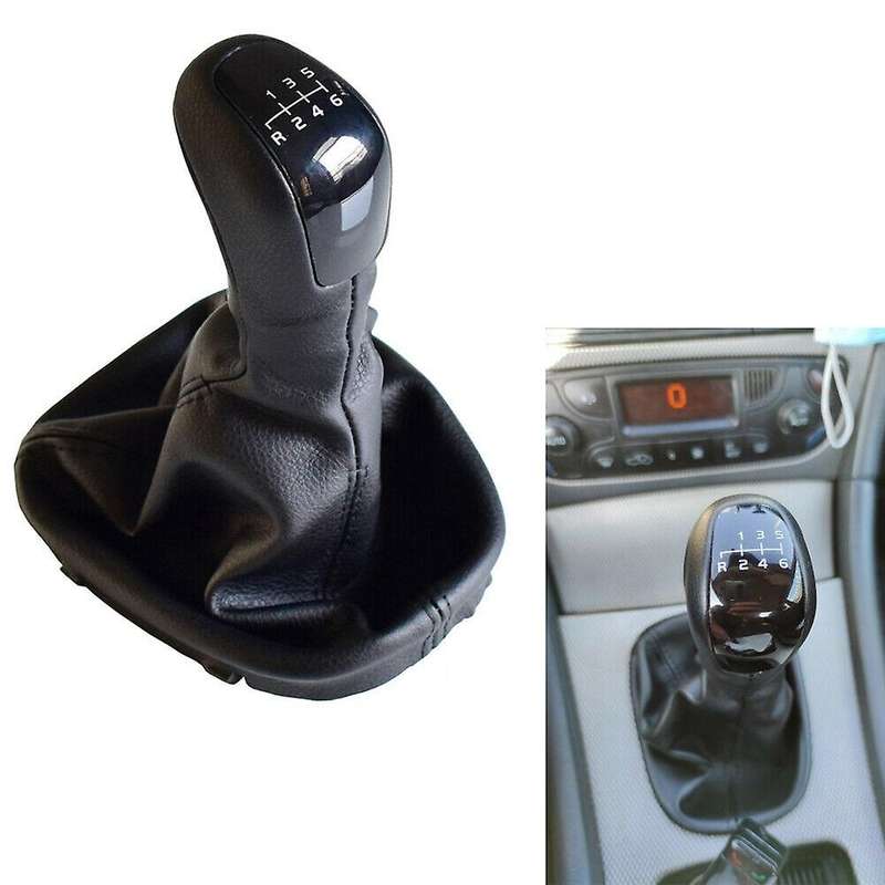 6 Speed Gear Shift Knob Leather Cover Case for - C Class D5F4 W203