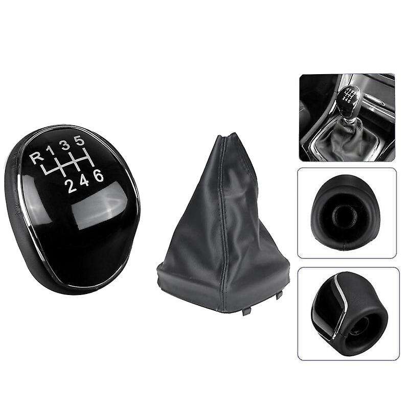 6 Speed Leather Shift Knob Shift Lever Gaitor Boot Cover for Mondeo IV C-MAX Transit Focus MK3 MK4 K