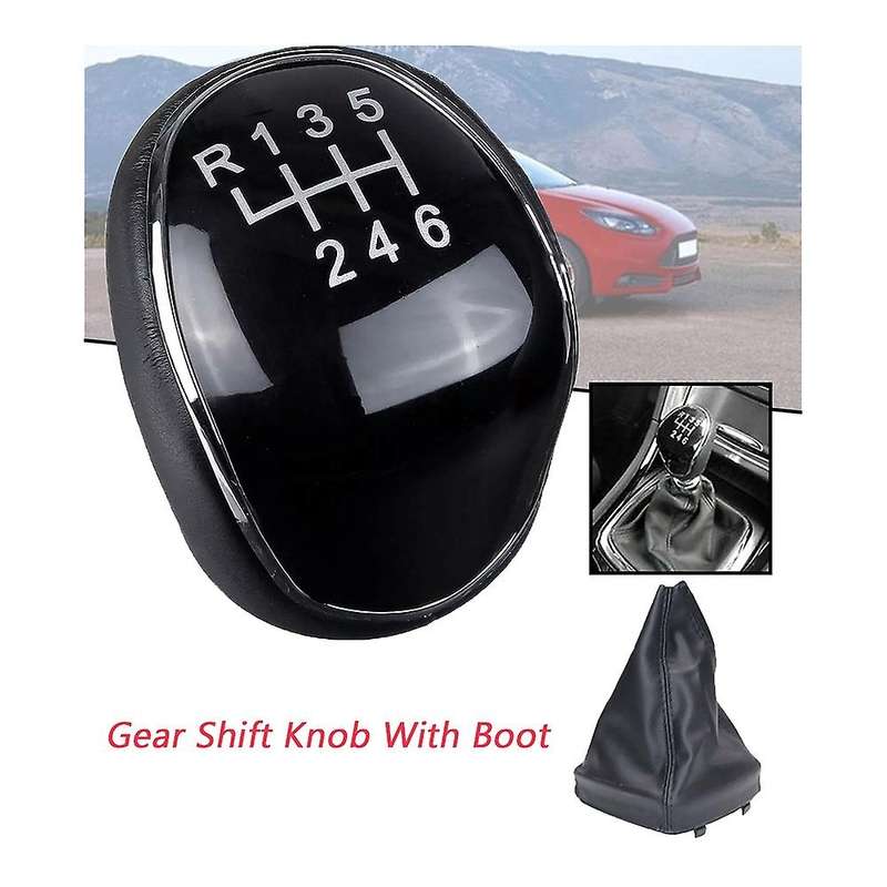 6 Speed Leather Shift Knob Shift Lever Gaitor Boot Cover for Mondeo IV C-MAX Transit Focus MK3 MK4 K