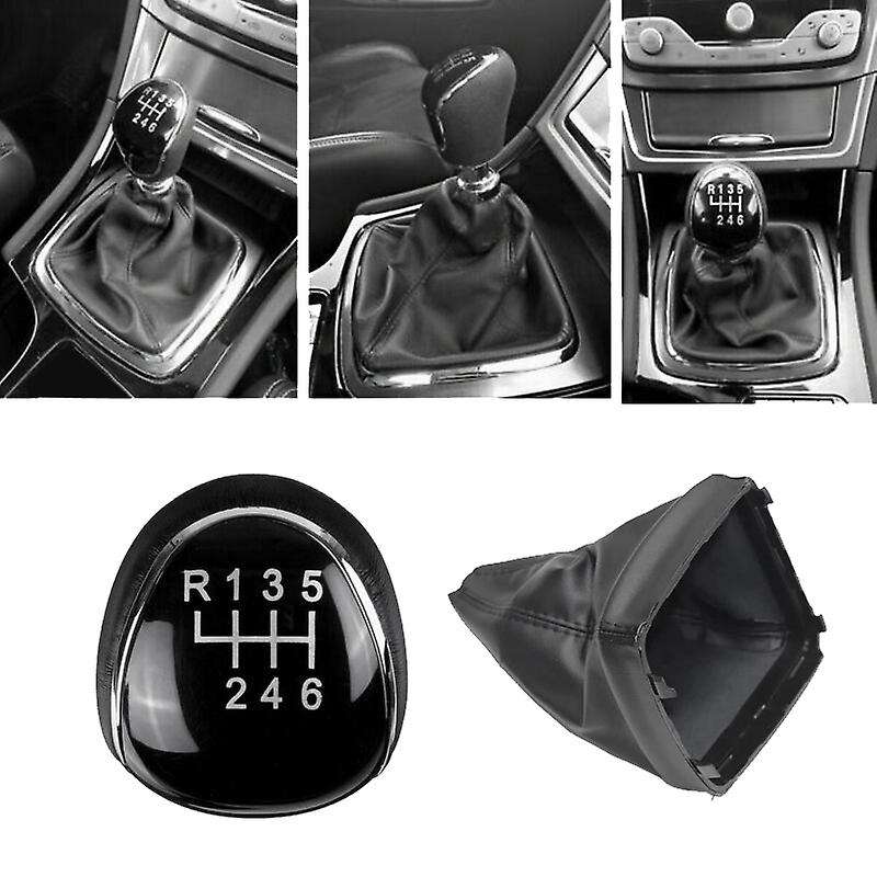 6 Speed Leather Shift Knob Shift Lever Gaitor Boot Cover for Mondeo IV C-MAX Transit Focus MK3 MK4 K