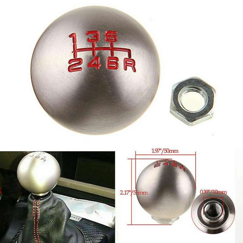 6 Speed Manual Ball Type Aluminum Gear Stick Shift Knob Shifter for