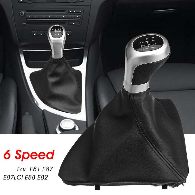 6 Speed Manual Shift Knob Shifter Lever Boot Cover for  1 Series E81 E87 E87Lci E88 E82