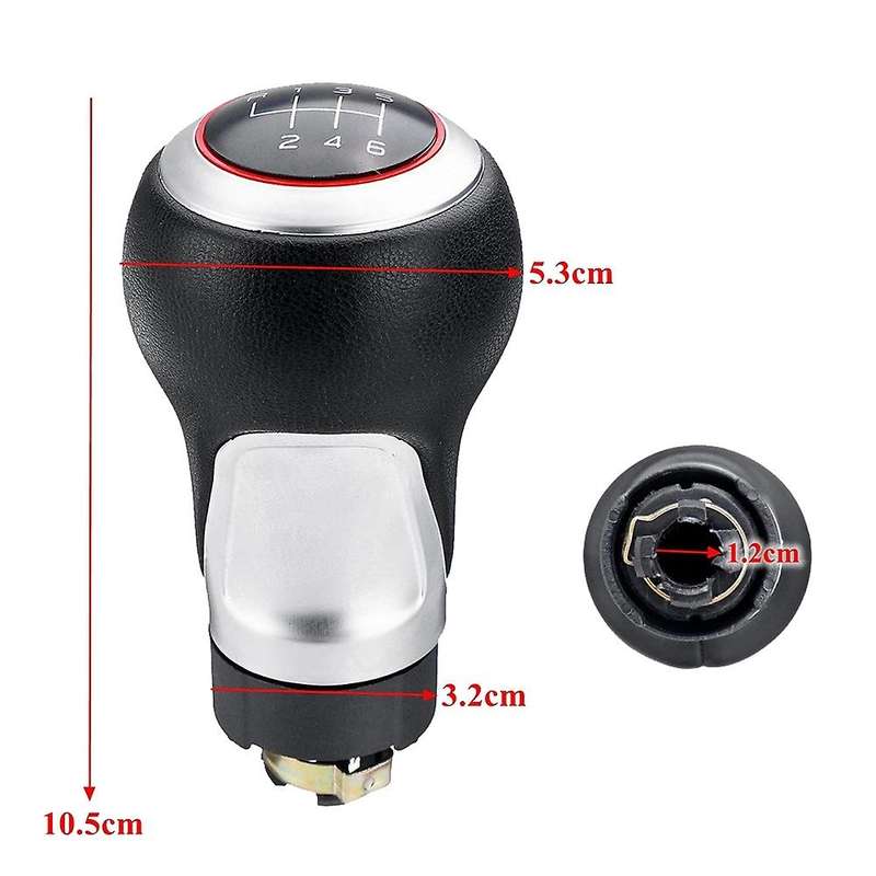 6 Speed PU Leather Car Gear Knob Shift for  A3 A4 B6 B7 A6 S4 B8 A5 8T Q5 8R Seat - Silver