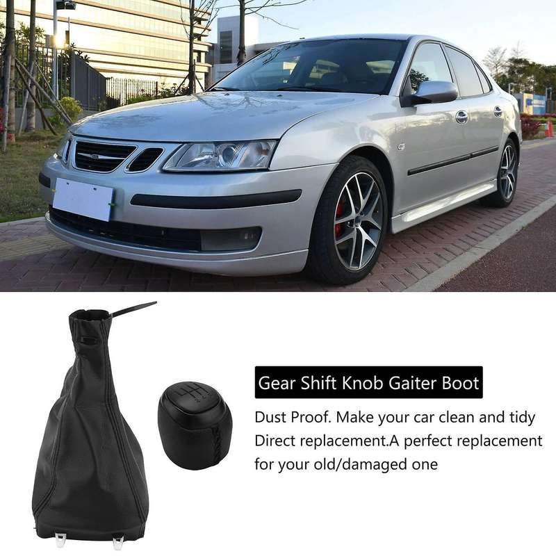 6 Speed Shift Knob Gaiter Boot Cover for SAAB 93 9-3 2003-2012 55566207 55353898