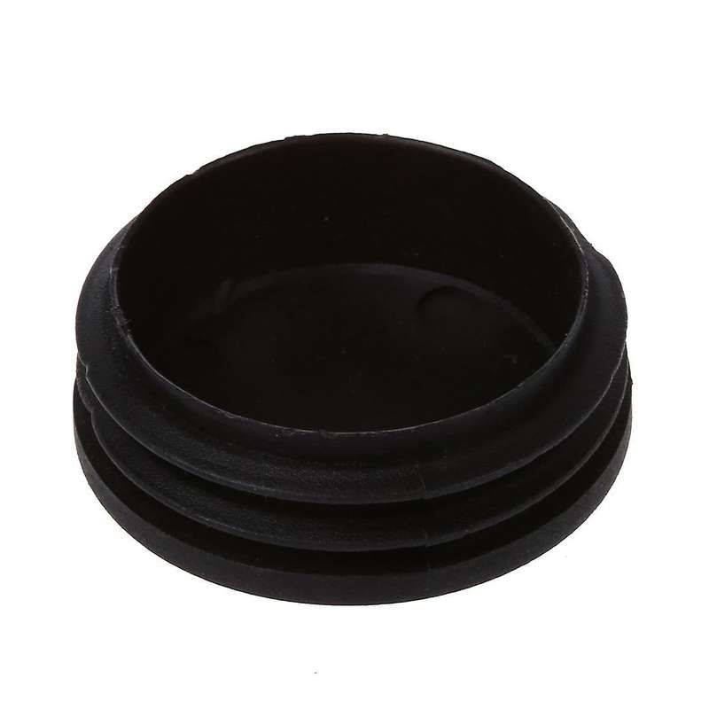 6 x Black Plastic 50mm Dia Round Tubing Tube Insert Caps Covers