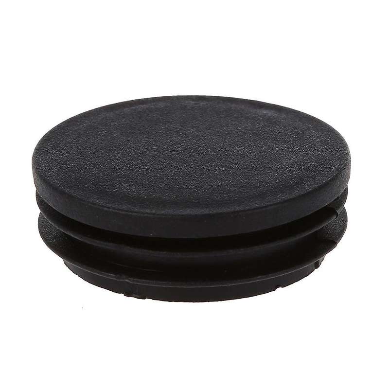6 x Black Plastic 50mm Dia Round Tubing Tube Insert Caps Covers