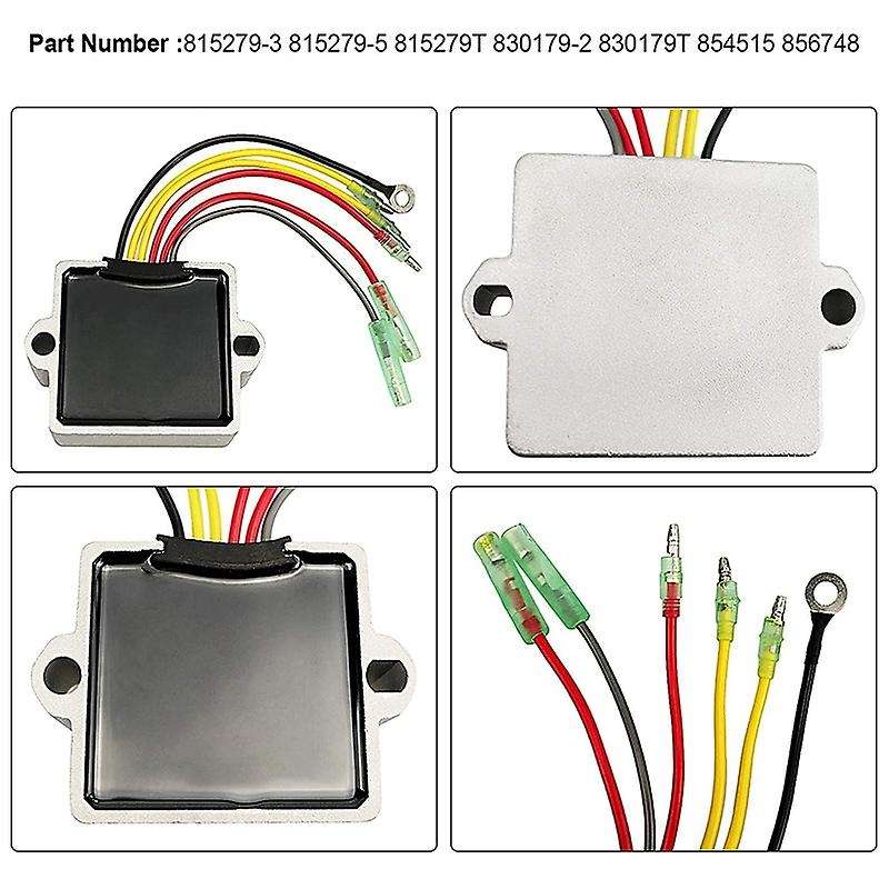 6 WIRE Voltage Regulator Rectifier 12 Volt for Mercury Mariner Outboard, Replace 830179, 830179-2,83