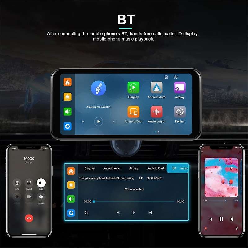 6.25In Screen MP5 Player Portable Bluetooth Car Radio Wireless Carplay Android Car Universal Multime