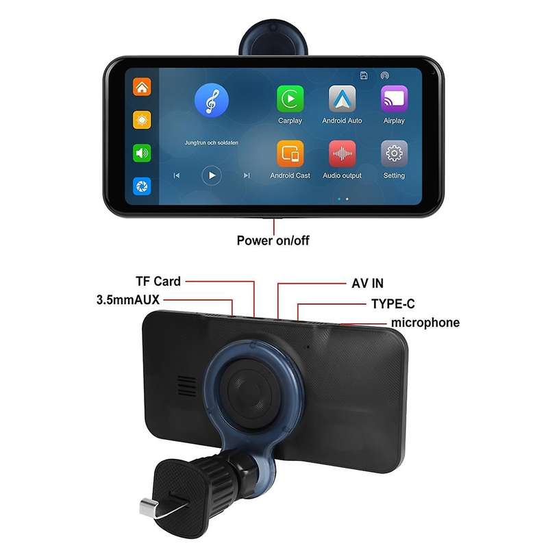 6.25In Screen MP5 Player Portable Bluetooth Car Radio Wireless Carplay Android Car Universal Multime