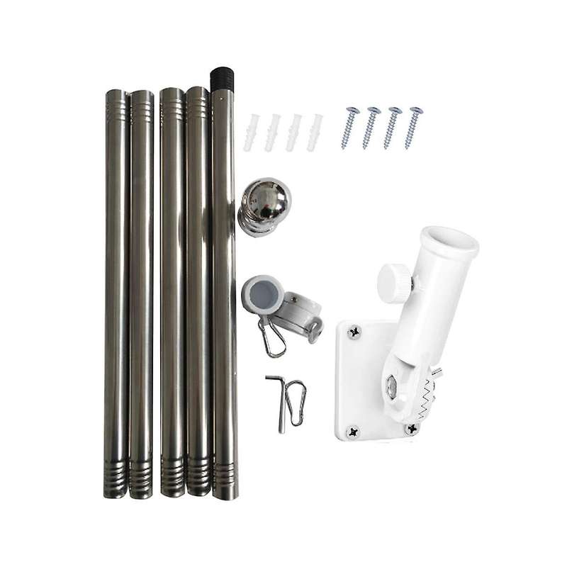 6.4ft Flag Pole+adjustable Bracket for Garden for House, for Flag,flag Pole Rings,flag Pole for Outd
