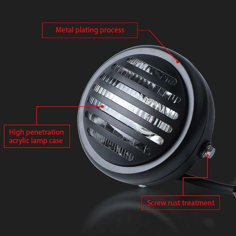 6.5Inch Retro Motorcycle Headlight Lamp Hi-Lo Beam for Cafe