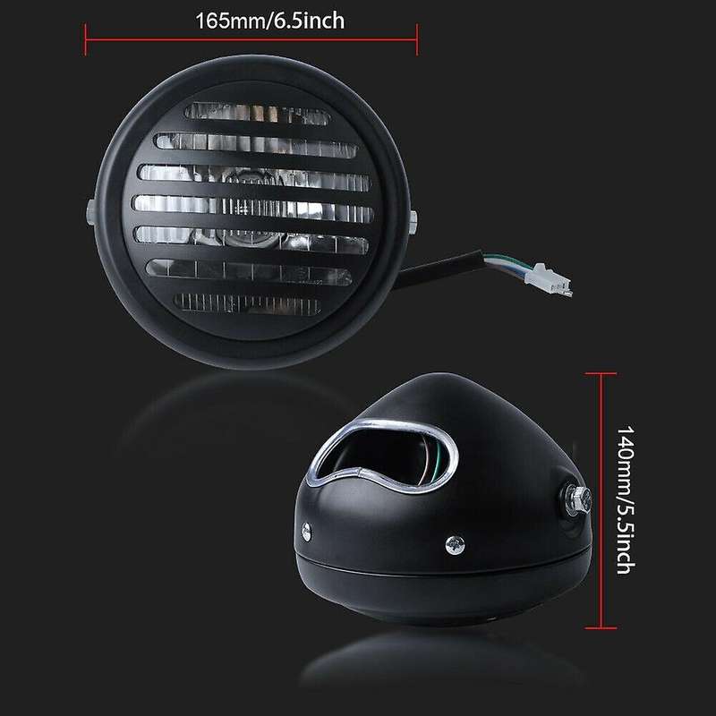 6.5Inch Retro Motorcycle Headlight Lamp Hi-Lo Beam for Cafe