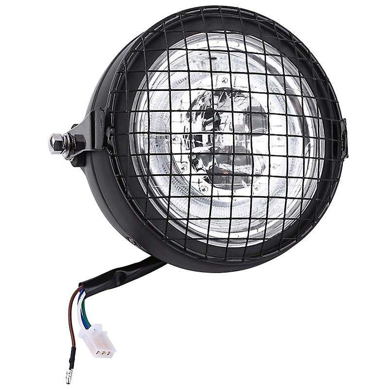 6.5 Inch Universal Motorcycle Front Headlight+ Lampshade Mesh Protector for CG125 GN125 Cafe