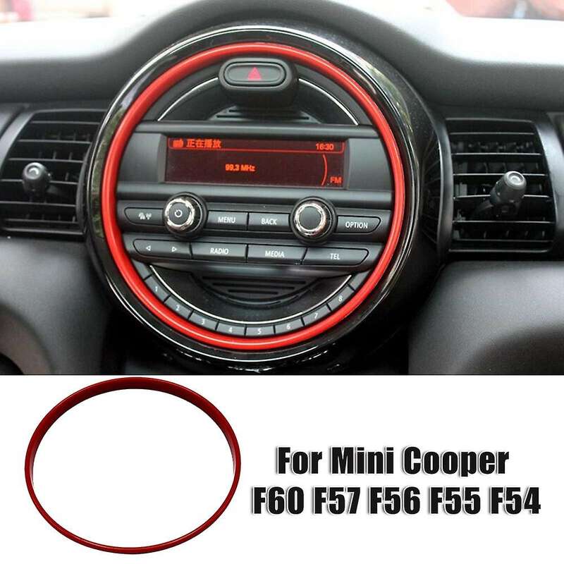 6.6 Inch Red Center Console Dashboard Navigation Radio Cover Trim Decoration Ring for F60 F57 F56 F5