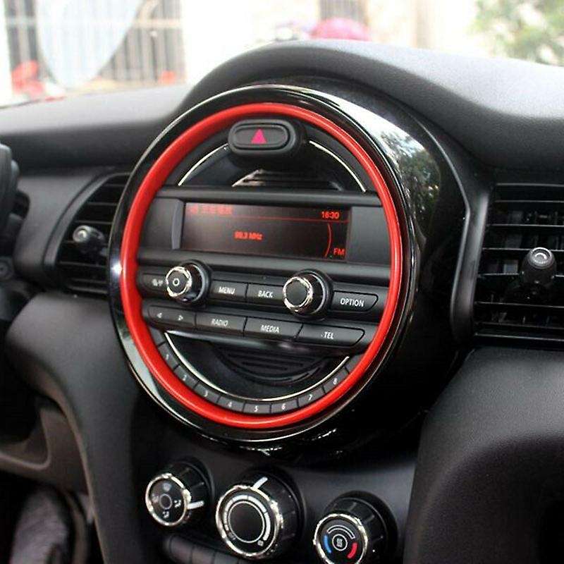 6.6 Inch Red Center Console Dashboard Navigation Radio Cover Trim Decoration Ring for F60 F57 F56 F5