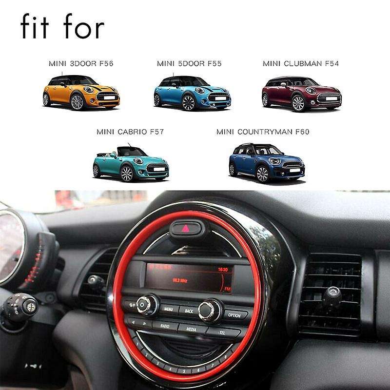 6.6 Inch Red Center Console Dashboard Navigation Radio Cover Trim Decoration Ring for F60 F57 F56 F5