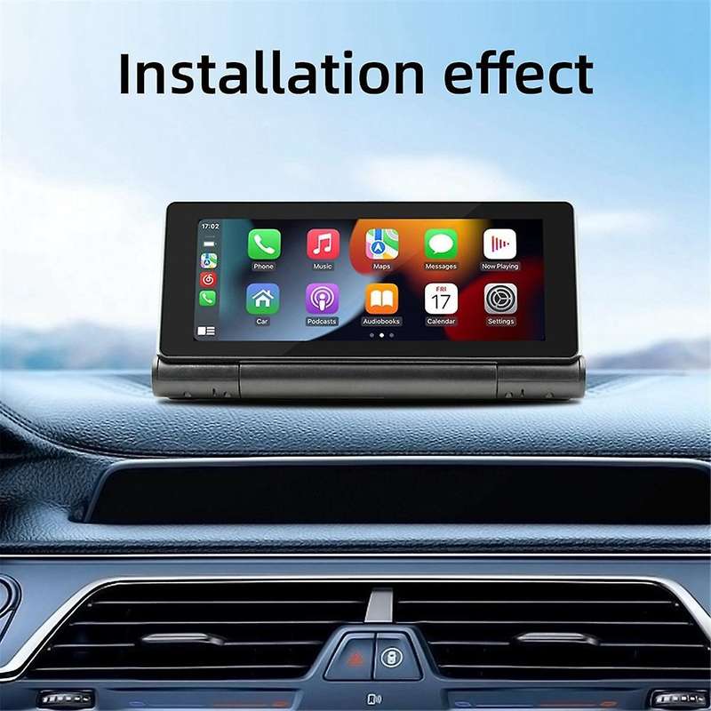6.86Inch Car Portable Adjustable 180 Degrees Flip Screen Car Wireless CarPlay Android Auto Touch Nav