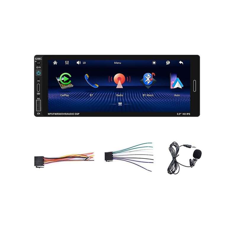 6.9inch Touchscreen Single Din Car Stereo ,wired Carplay Android Auto Car Radio, Bluetooth Fm Usb Ty
