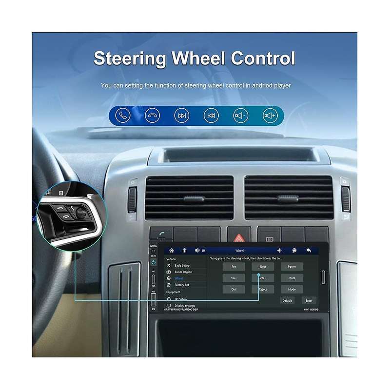 6.9inch Touchscreen Single Din Car Stereo ,wired Carplay Android Auto Car Radio, Bluetooth Fm Usb Ty