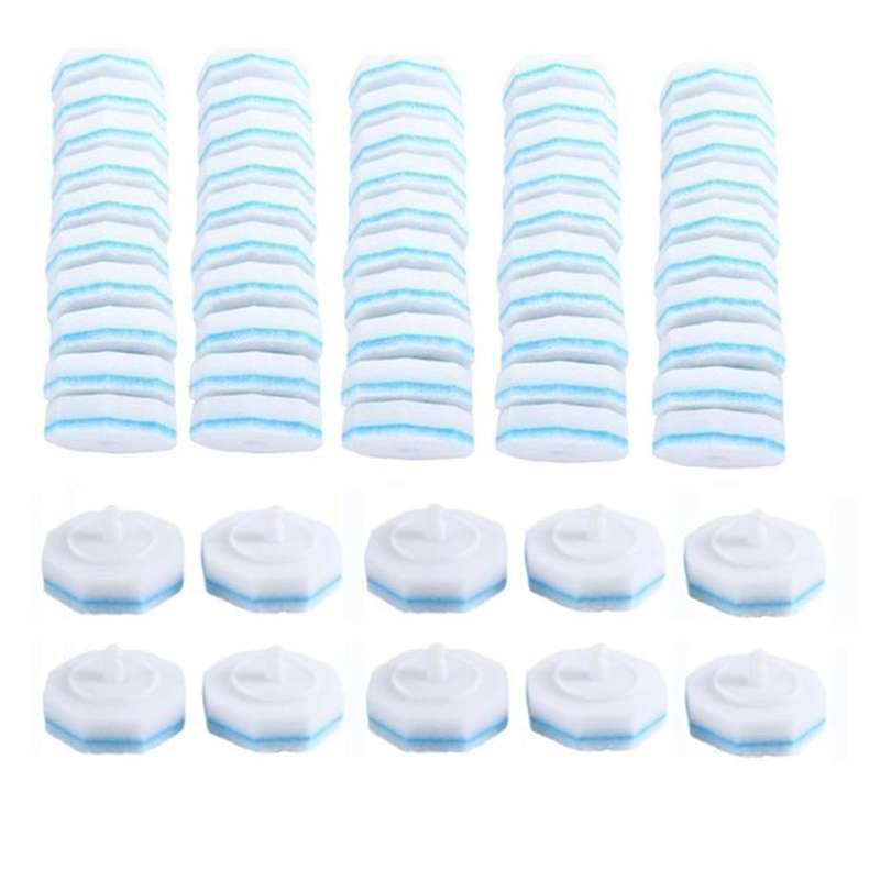 60 Counts Upgraded Toilet Brush Wand Disposable Toilet Cleaning Wand Refills Bowl Scrubbers Heads