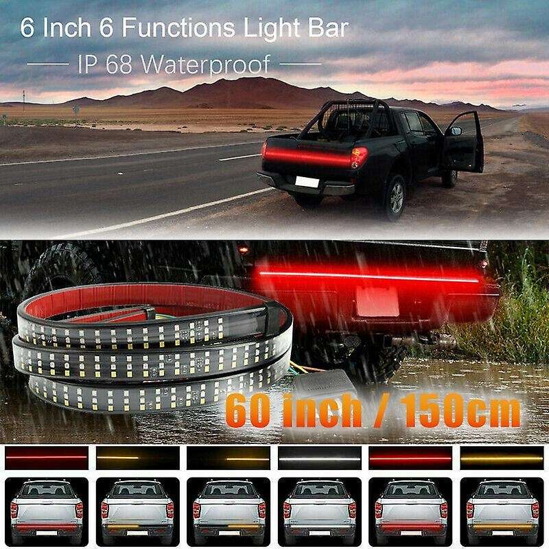 60 Inch Truck LED Strip Light Bar Triple Row with Reverse Brake Turn Signal for Pickup
