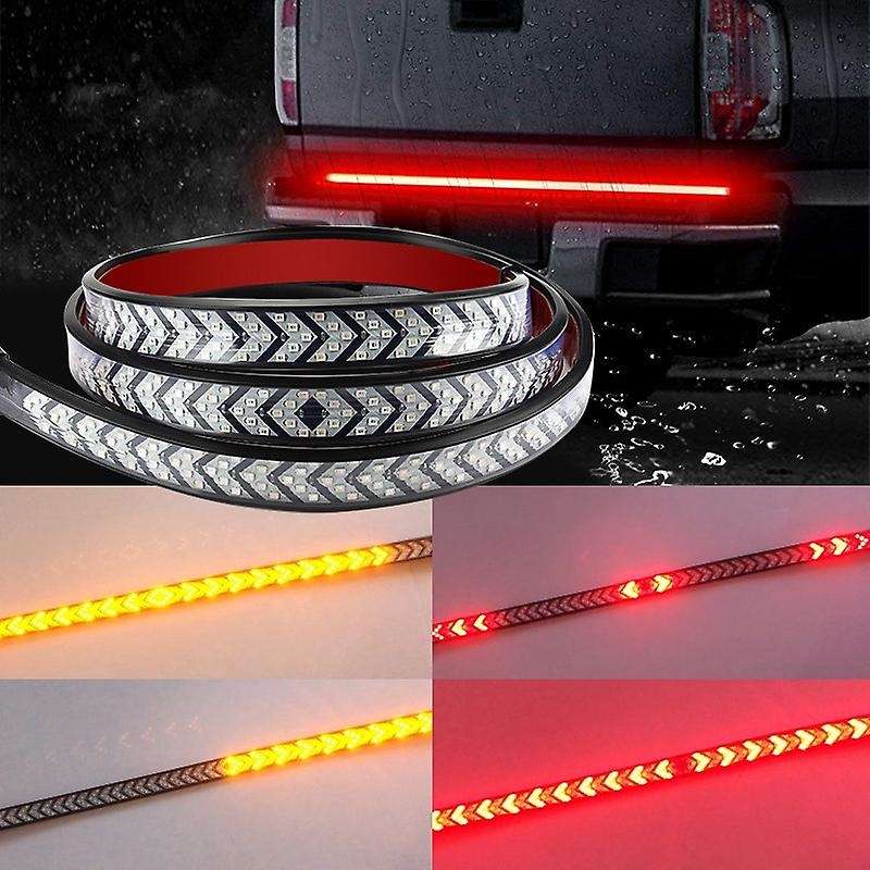 60 Inch 150CM Car LED Light Bar Truck Trunk Brake Light Pickup Red LED Flow Yellow Turn Signal Light