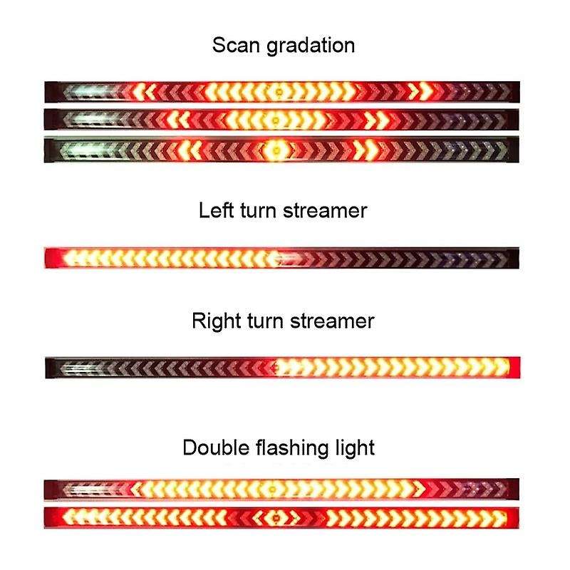 60 Inch 150CM Car LED Light Bar Truck Trunk Brake Light Pickup Red LED Flow Yellow Turn Signal Light