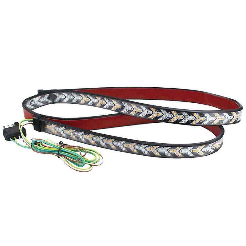 60 Inches Triple 528 Strip Light Waterproof with 4-Way Flat Connector Wire - Solid Amber Turn Signal