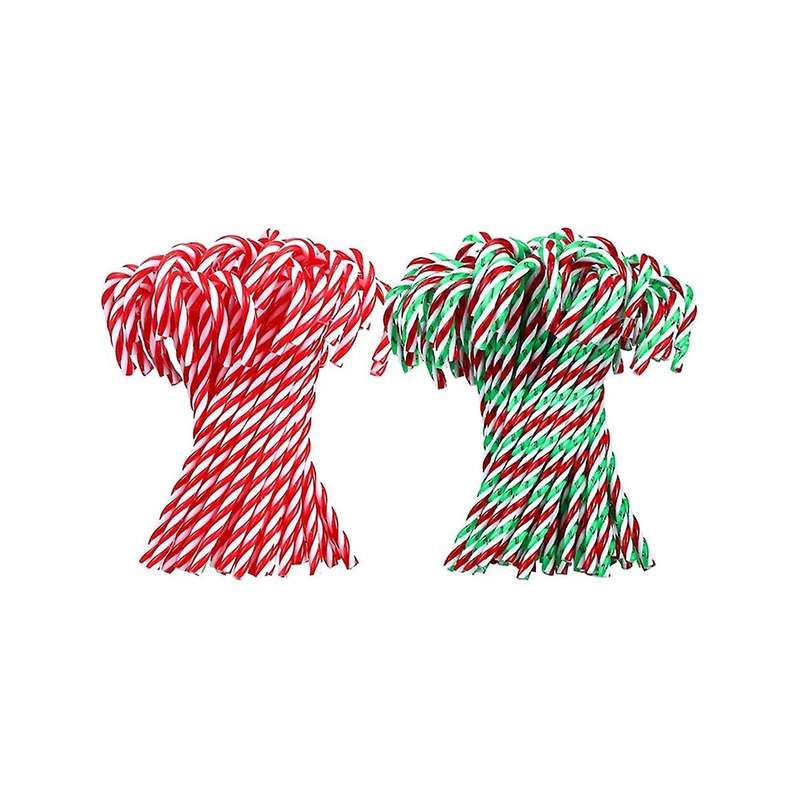 60 Pcs Christmas Acrylic Cane Christmas Trees Hanging Ornaments Home Decorations Kid Gifts Toys