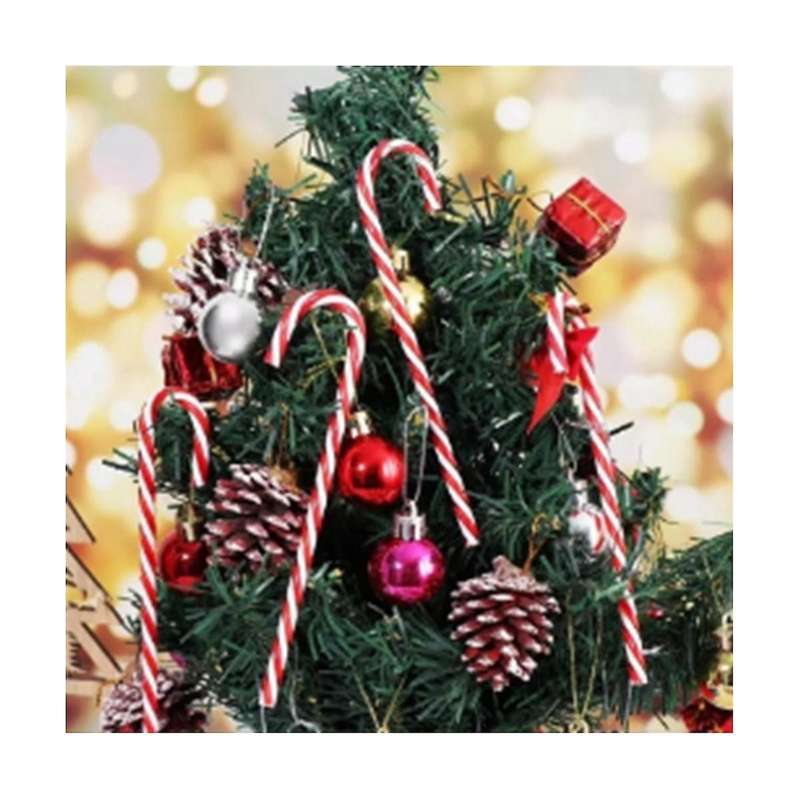 60 Pcs Christmas Acrylic Cane Christmas Trees Hanging Ornaments Home Decorations Kid Gifts Toys
