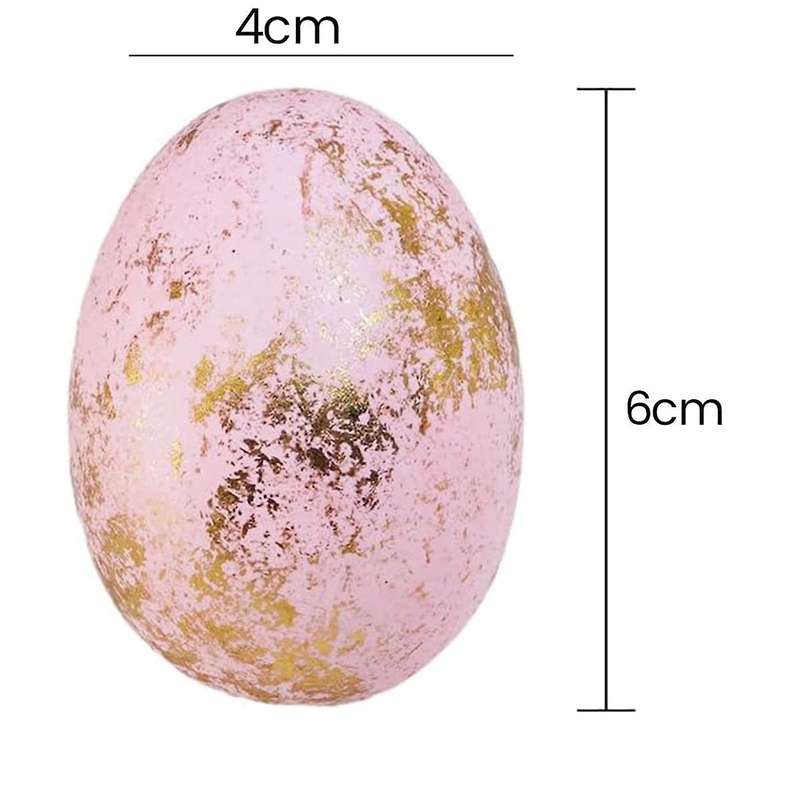 60 Pcs 6 Colors Foam Easter Eggs Pastel Easter Eggs Decorations Gold Easter Eggs Decorative Gold Spe