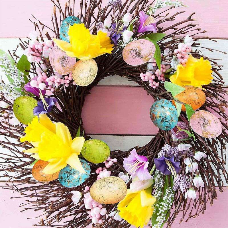 60 Pcs 6 Colors Foam Easter Eggs Pastel Easter Eggs Decorations Gold Easter Eggs Decorative Gold Spe