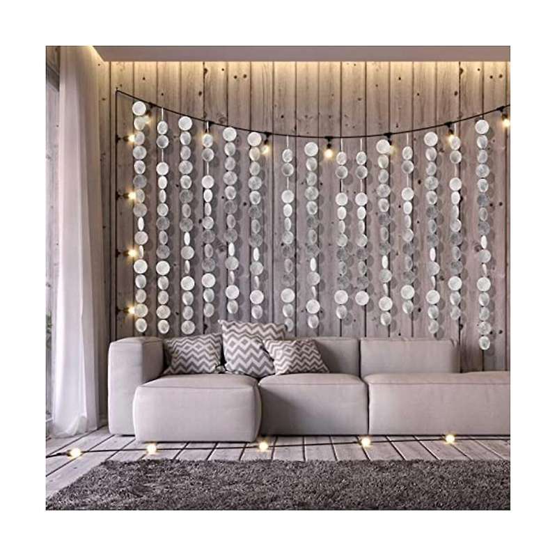 60 Pcs 2 Inch Round Capiz Shells with 2 Holes Round Natural Shell White Shells for Wind Chimes Jewe