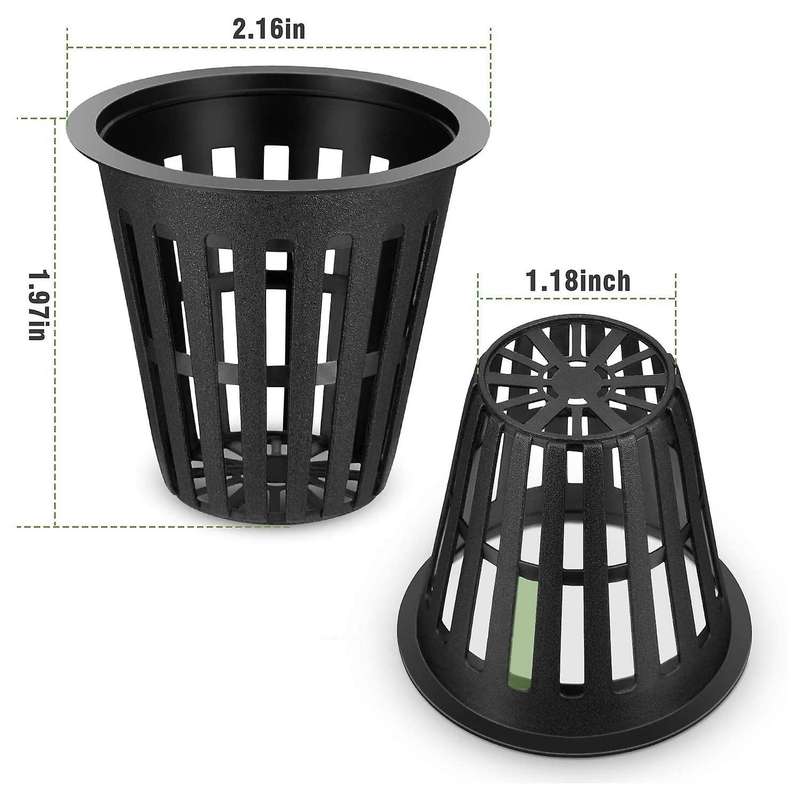 60 Pack 2 Inch Slotted Mesh Wide Lip Plant Net Basket Compatible Hydroponics