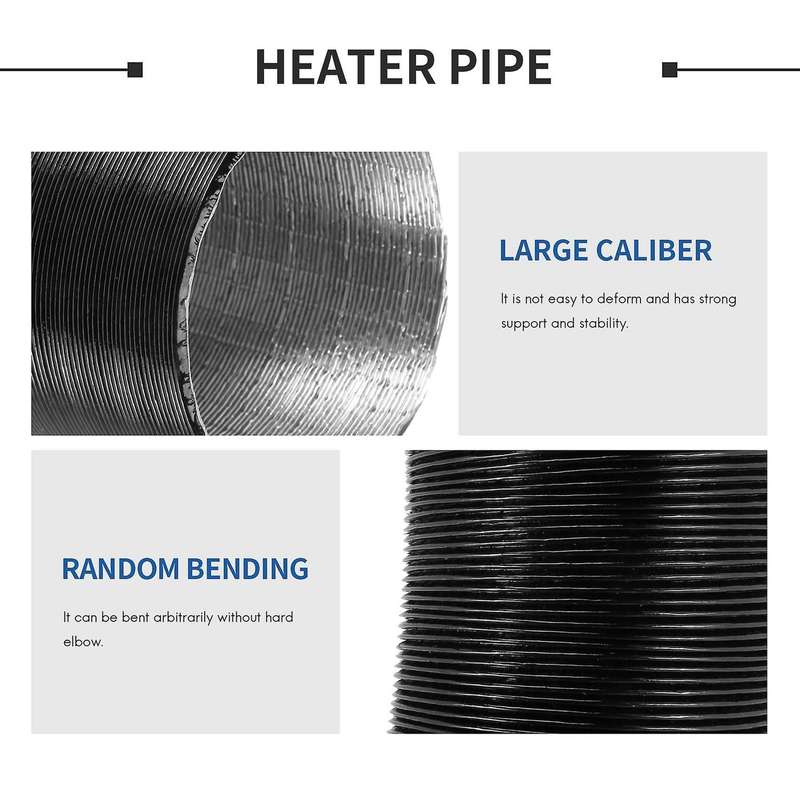60 mm Aluminum Foil Heater Hose Preheater Hose for 2000W Heater Outlet Car Duct Drain Hose