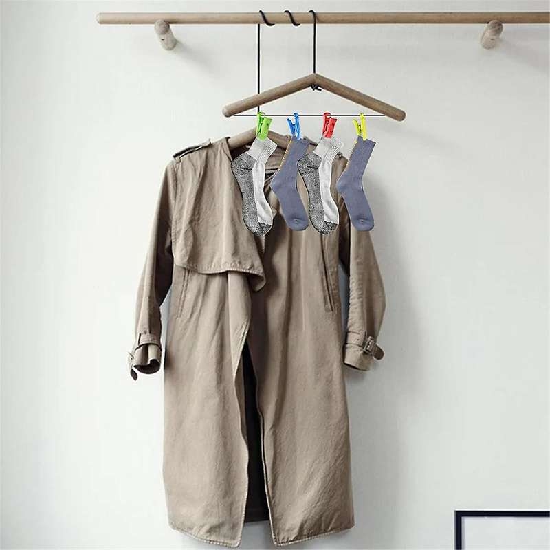 60 Sock Clips for Washing Machine and Dryer, Sock Clips with Hooks,Sock Holder Washing Machine, Dire