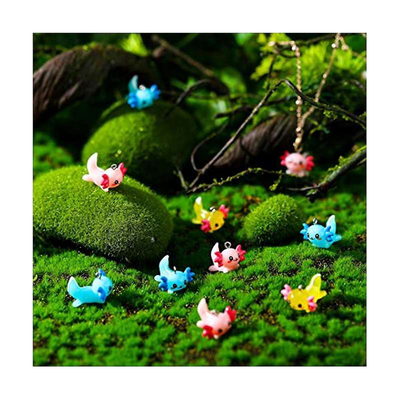 60 Pcs Mini Axolotl Resin Charms Miniature Sea Axolotl Animal Pendant Axolotl Ornament Axolotl Tiny