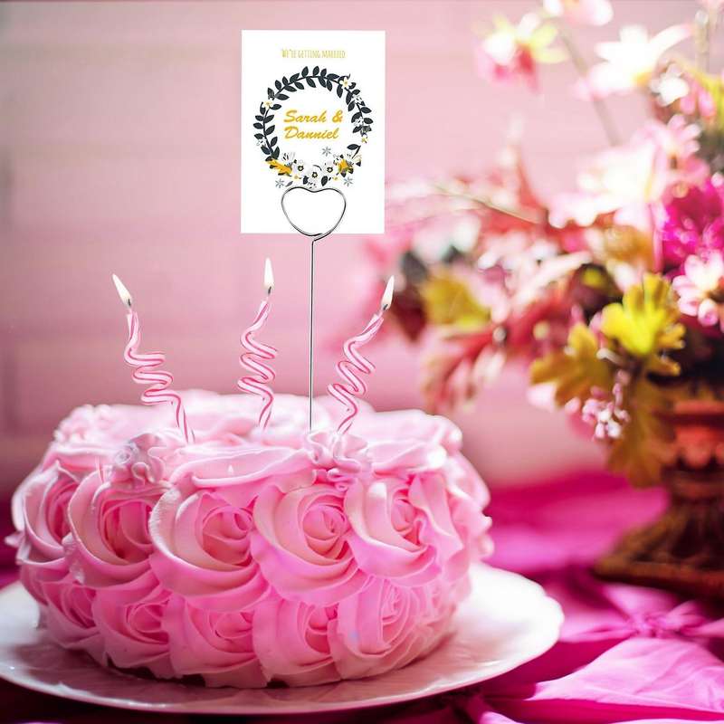 60 Pieces Memo Clip Compatible Wedding Cake Decor,round and Heart Shape