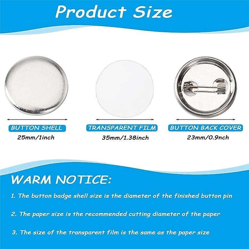 600 Pcs Blank Button Making Supplies for Button Making Machine