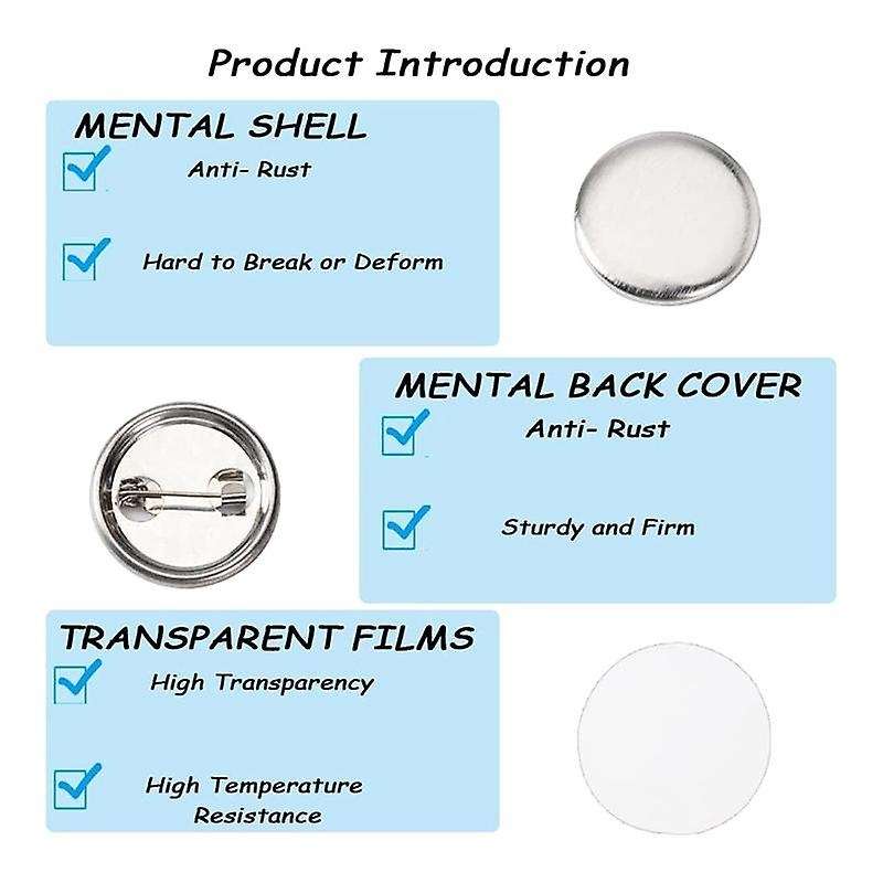 600 Pcs Blank Button Making Supplies for Button Making Machine