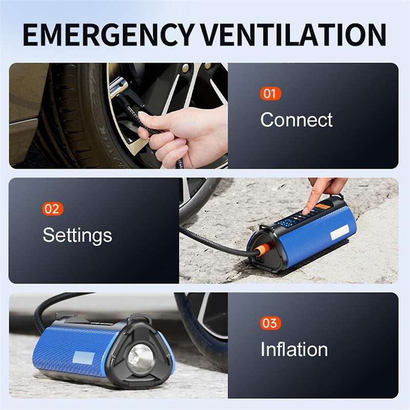 6000mah Portable Tire Inflator Car Emergency Power Outdoor Multifunctional Motorcycles Pickup Truck