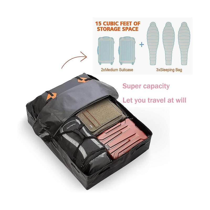 600D Oxford Cloth Car Roof Bag Luggage Storage Pouch Waterproof Sunscreen Dustproof Camping Self-Dr