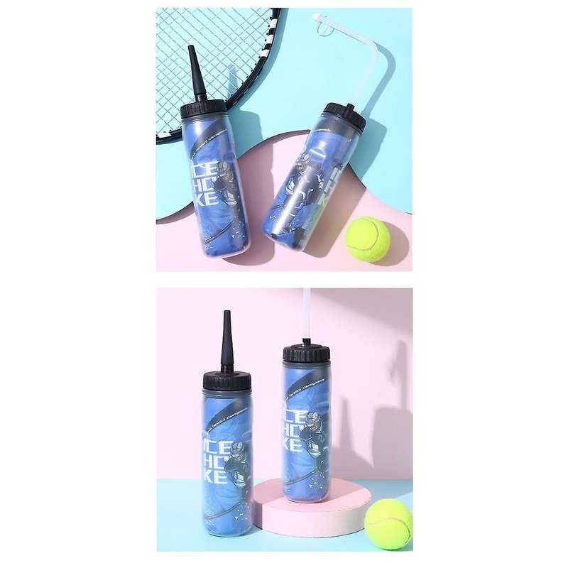 600ml Ice Water Portable Football Classic Extended Tip Sports Straw