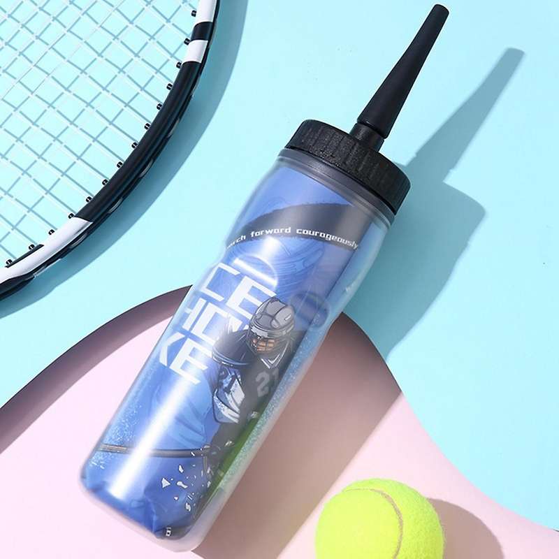 600ml Ice Water Portable Football Classic Extended Tip Sports Straw