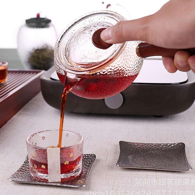 600Ml Japanese Style Teapot Clear Glass Wood Handle Pot Tea Maker Coffee Water Kettle Teaware Tool D