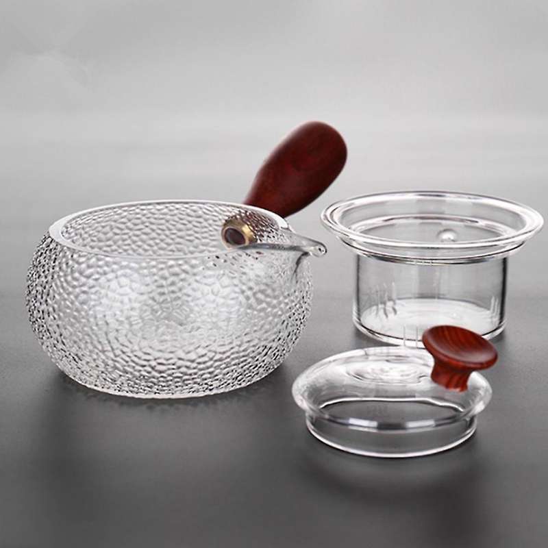 600Ml Japanese Style Teapot Clear Glass Wood Handle Pot Tea Maker Coffee Water Kettle Teaware Tool D