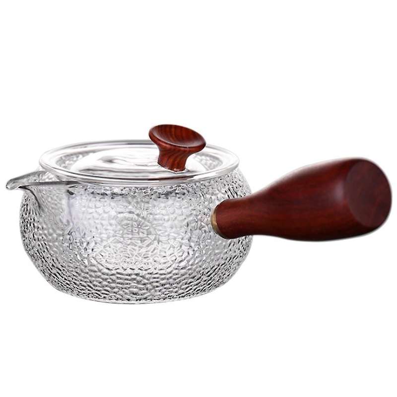 600Ml Japanese Style Teapot Clear Glass Wood Handle Pot Tea Maker Coffee Water Kettle Teaware Tool D